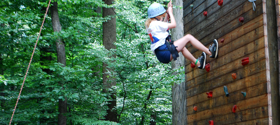 Climbing wall at Camp Can Do, Gretna Glen, central PA