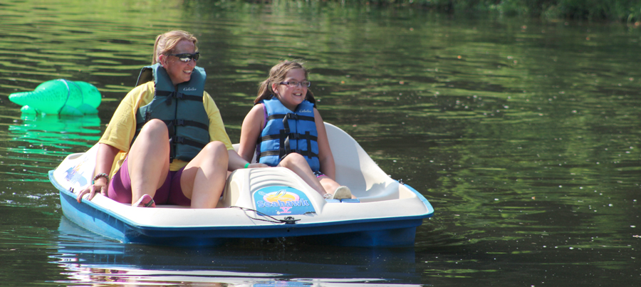 Paddle boating on the lake at Camp Can Do at Gretna Glen, Mount Gretna, central PA